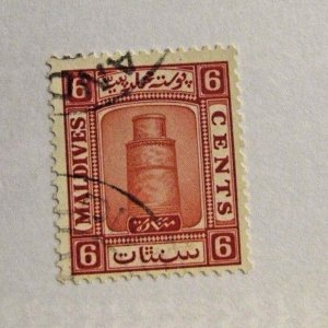 MALDIVES  Sc# 14 Θ used, architecture postage stamp, Fine +