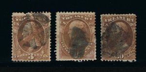 GENUINE SCOTT #O74 O79 O81 USED TREASURY DEPT OFFICIALS - SET OF 3 STAMPS #15892