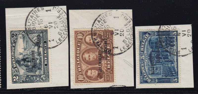 Germany Scott # 1N15 - 17 Hi values VF used on piece scv $ 116 ! see pic !