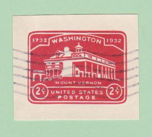  U 522 2 cent carmine cut square