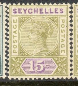 Seychelles 1893 Early Issue Fine Mint Hinged 15c. 308978