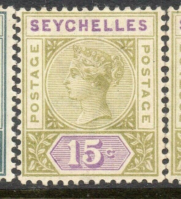 Seychelles 1893 Early Issue Fine Mint Hinged 15c. 308978