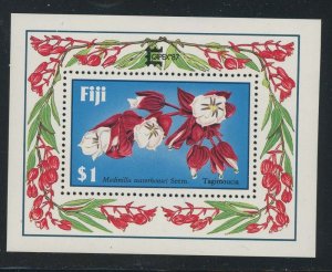 Fiji 1987 $1 CAPEX Overprint on Flower S/S Sc# 571 NH