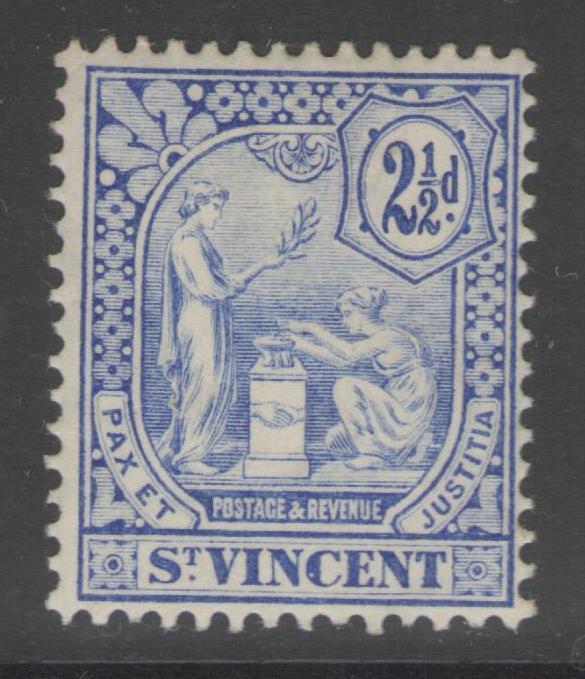 ST.VINCENT SG97 1907 2½d BLUE MTD MINT 