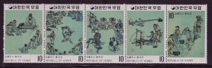 South Korea Sc 790-4,790a-4a NH issue of 1971 - Strip+5S/S - Art