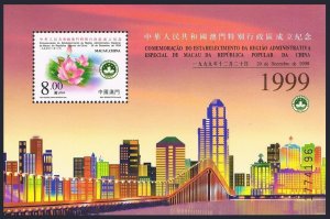 Macao 1013, 1013a sheets, MNH. Special Administrative Region, 1999. Flower.