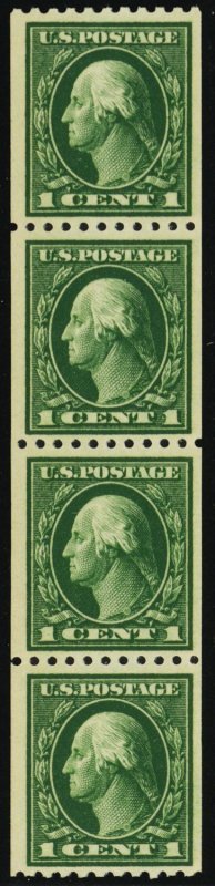 441, Mint VF NH 1¢ Coil Strip Of Four -- VERY FRESH