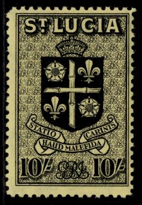 ST. LUCIA GVI SG138, 10s black/yellow, LH MINT. Cat £18.