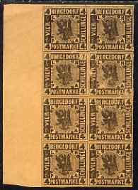 Germany - Bergedorf 1861-67 4s imperf forgey block of 8 (...