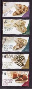 Pitcairn Is.-Sc#572-6-unused NH set-Cowrie shells-Marine Lif