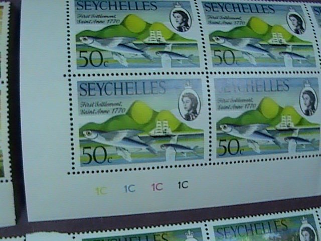 SEYCHELLES # 272-275-MINT/NEVER HINGED-COMPLETE SET OF PLATE # BLOCKS of 6--1970