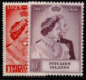 PITCAIRN ISLANDS GVI SG11-12,  1949 ROYAL SILVER WEDDING set, NH MINT. Cat £41.