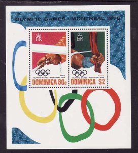 Dominica-Sc#484a- id8-unused NH sheet-Sports-Montreal Olympics-1976-