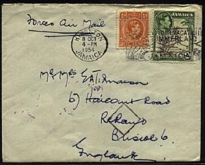 JAMAICA 1954 FORCES AIR MAIL cover to UK - oval APO/JAMAICA................22841