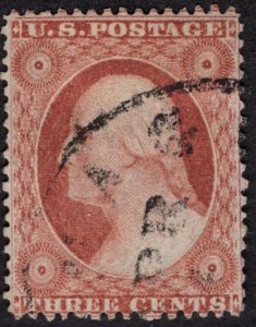 US #25 Fine/Very Fine. Used. Neat black town cancel.