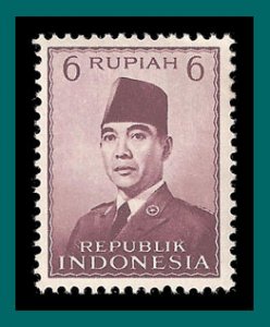 Indonesia 1953 President Sukamo, 6r MLH #394,SG638