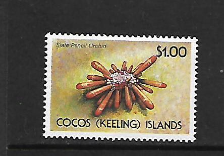 COCOS ISLANDS, 214, MINT HINGED, STATE PENCIL URCHIN