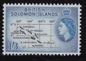 Album Treasures Solomon Islands Scott # 100 1sh3p Elizabeth Map MLH-