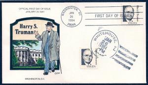 UNITED STATES FDC 20¢ Harry S Truman DUAL 1984 Collins H-P