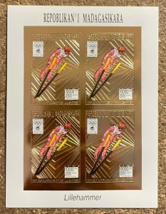 Stamps Gold Mini Sheet Olympic Games Lillehammer 94 Madagascar Imperf. -