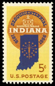 US Sc 1004 VF/MNH  - 1966 5¢ Indiana Sesquicentennial - Nicely Centered - FRESH!