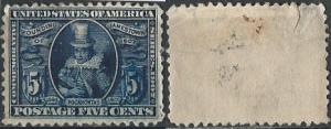 US 330 (used, crease) 5¢ Pocahontas (1907)