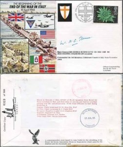 JS45/7c 50th Ann War II End of War in ITALY Signed by Maj Gen Sir G Burns (I)