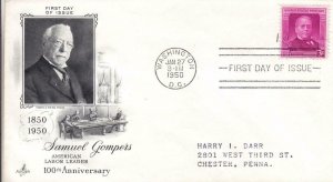 1950, 100th Anniv. Samuel Gompers, Artcraft, FDC (D13996)