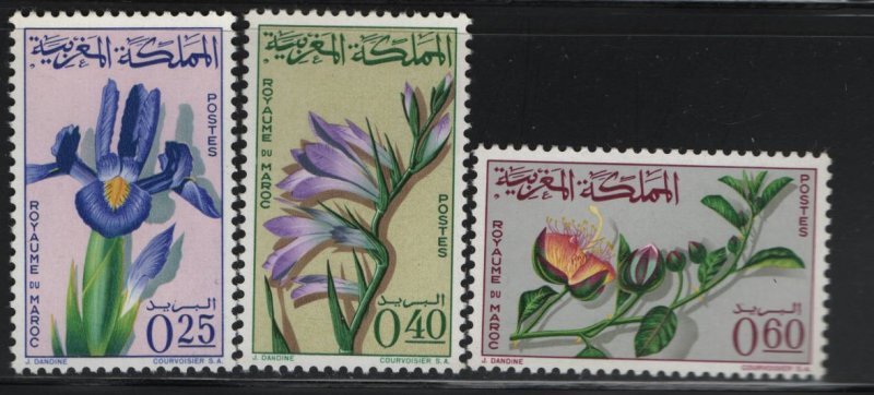 MOROCCO 115-117 (3) Set, MNH, 1965 Flowers