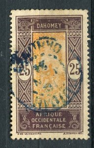 FRENCH COLONIES; DAHOMEY early 1900s pictorial issue used 25c. POSTMARK