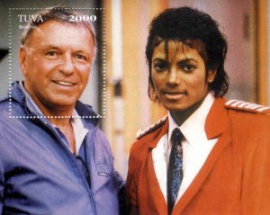 Tuva 1996 (Russia) Frank Sinatra & Michael Jackson Souvenir Sheet Perforated MNH