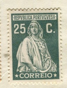 PORTUGAL; 1926 early Ceres issue Mint hinged 25c. value