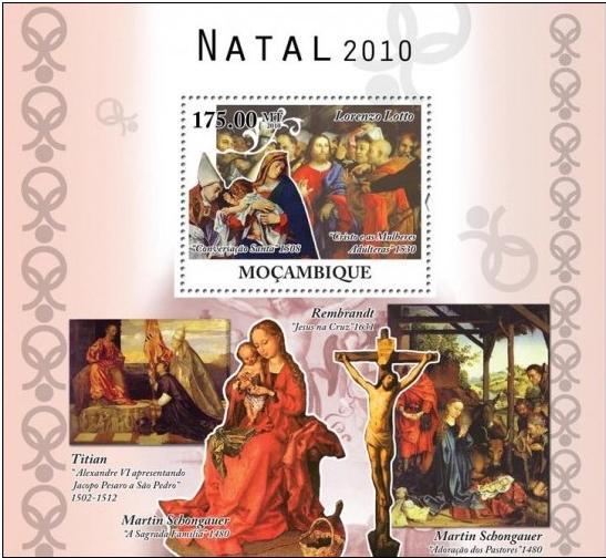 MOZAMBIQUE 2010 SHEET MNH CHRISTMAS ART RELIGION