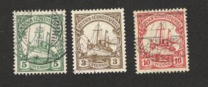 SOUTH WEST AFRICA, GERMANY COLONY - SUDWESTAFRIKA - 3 USED STAMPS - 1906/1907.