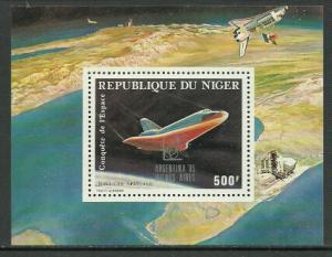 Niger #C356 Mint Hinged S/Sheet, Space Overprint