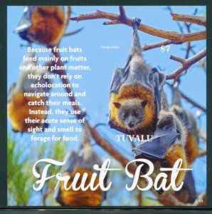 NEVER OFFERED TUVALU 2022 FRUIT BATS  IMPERF SOUVENIR SHEET MINT NH