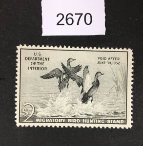 MOMEN: US STAMPS # RW18 DUCK MINT OG H VF+ LOT #G 2670