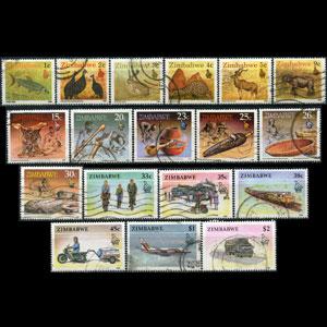 ZIMBABWE 1990 - Scott# 614-31 Definitivies Set of 18 Used