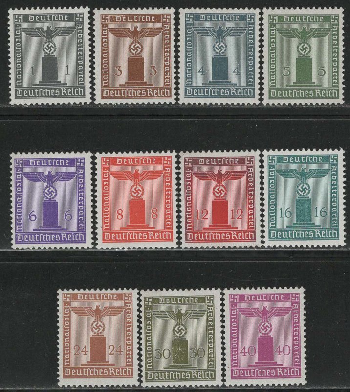 Germany Reich Scott # S12 - S22, mint nh, cpl set