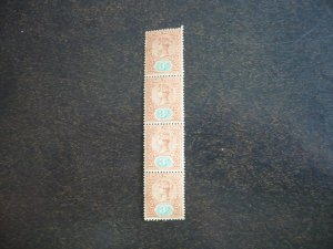 Stamps - Ceylon - Scott# 132 - Mint Never Hinged Strip of 4 Stamps