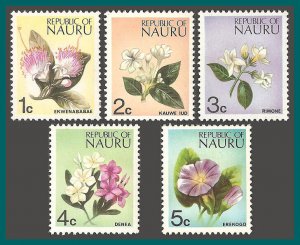Nauru 1973 Flower Definitives, MNH 91-95,SG99-SG103
