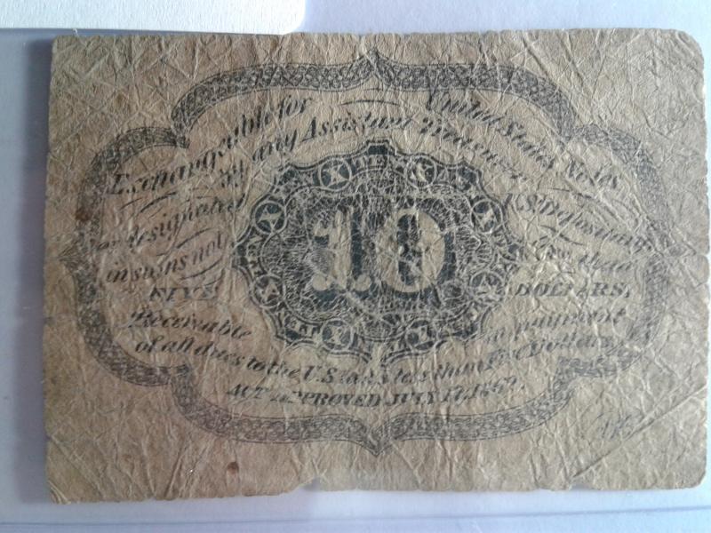 SCOTT # PC6 POSTAL CURRENCY !!! LASTED ONLY ONE YEAR ! 1862 AMERICAN HISTORY !!