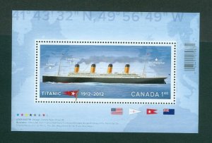 Canada. 2012  Souvenir Sheet MNH. Titanic 1912-2012. Sc# 2535.