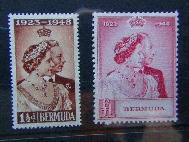 Bermuda 1948 Royal Silver Wedding set MNH