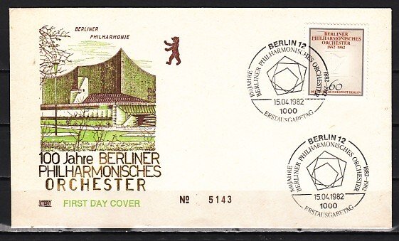 Germany, Scott cat. 9n472. Berlin Philharmonic issue. First day cover. ^