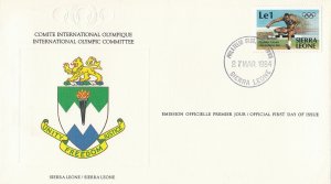 Sierra Leone Scott 615 FDC - 1984 Summer Olympic Games