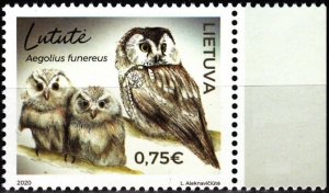 LITHUANIA 2020-02 FAUNA: Red Book of Lithuania. Bird Owl, MNH