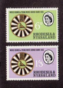 Rhodesia & Nyasaland Scott #189-190 MH Note