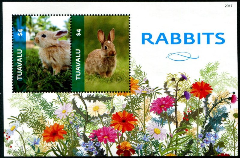 2021 Tuvalu Rabbits SS (Scott 1487) MNH