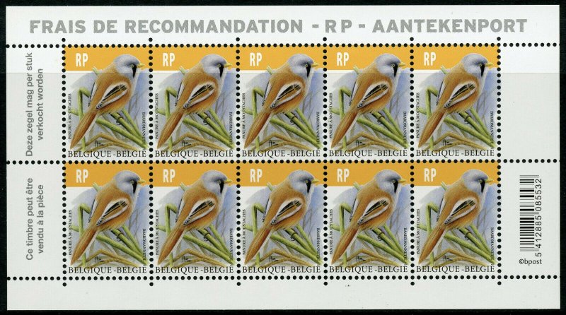 Belgium 2019 MNH Birds Definitives Bearded Reedling Tit RP 10v M/S Stamps